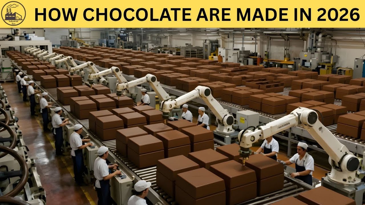 Inside a Modern Chocolate Bar Factory ||  From Raw Cocoa to Wrapped Treats (Full Process)
