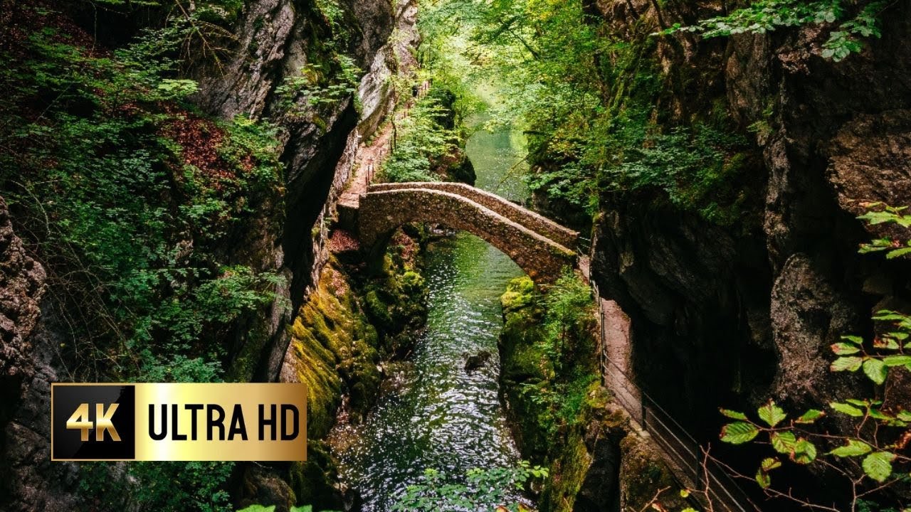 🇨🇭 Crossed the enchanting stone bridge of Gorges de l'Areuse Neuchâtel, Switzerland