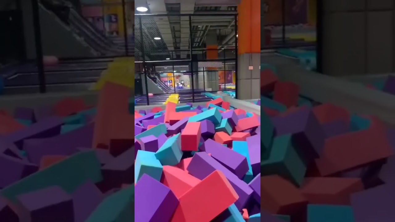 Foam Pit Fun Zone! Kids Jump Flip and Land Softly
