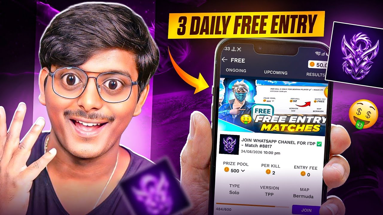 Top 3 Only Free💰 Tournament Apps 😍 Entry ₹0 💸 Per Kill ₹10🤯 | Best Free Tournament Apps🔥