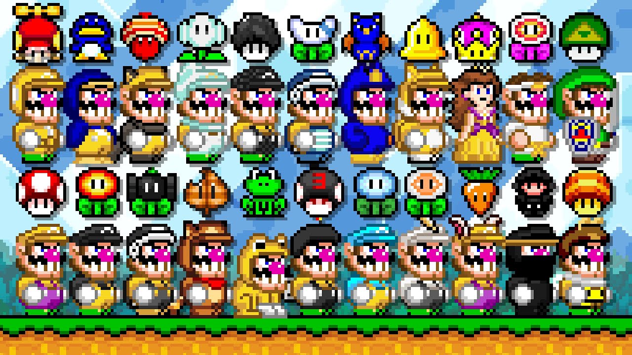 Super Mario World Deluxe - All New Power-Ups (Wario). ᴴᴰ