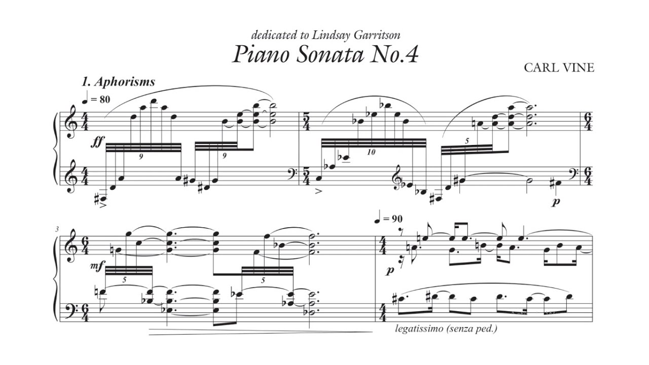Carl Vine - Piano Sonata No. 4 [with score]