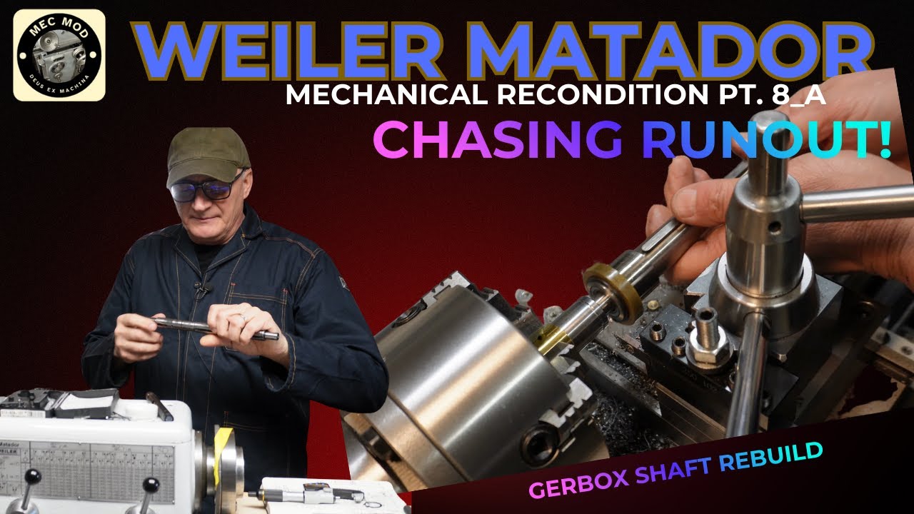 Weiler Matador Lathe &ndash; Chasing Runout & Rebuilding the Norton Box Feed Shaft (115CrV3 Steel) Pt.8_A