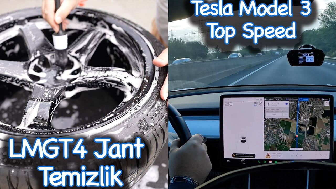 Nismo LMGT4 Jant Temizlik - Almanya Otobanında Tesla Model 3 Top Speed, 100-200 | Japonic