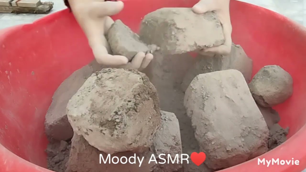 ASMR"Gritty Dirt Dry Shapes Crumbling on tub super Satisfying 💯 vedio❤️
