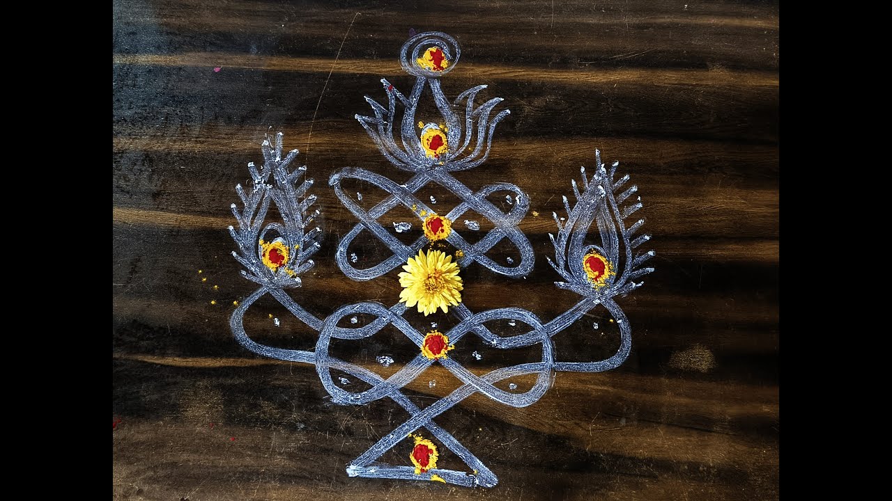 Daily Simple kolam | 6X4X2 dots | daily Simple Rangloi #rangoli   #muggulu   #kolam