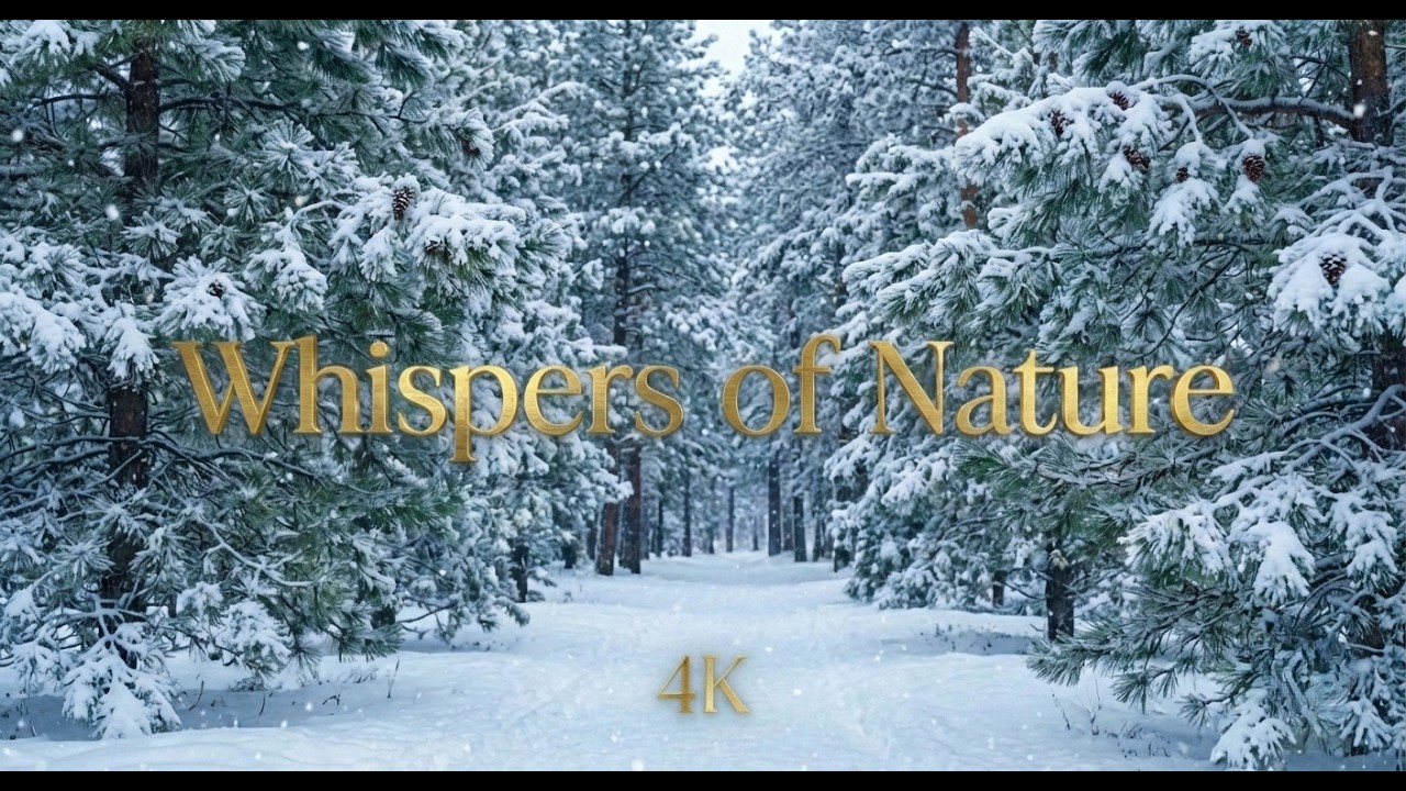 Whispers of Snowy Forest | Calm Winter Woods Ambience (4K)