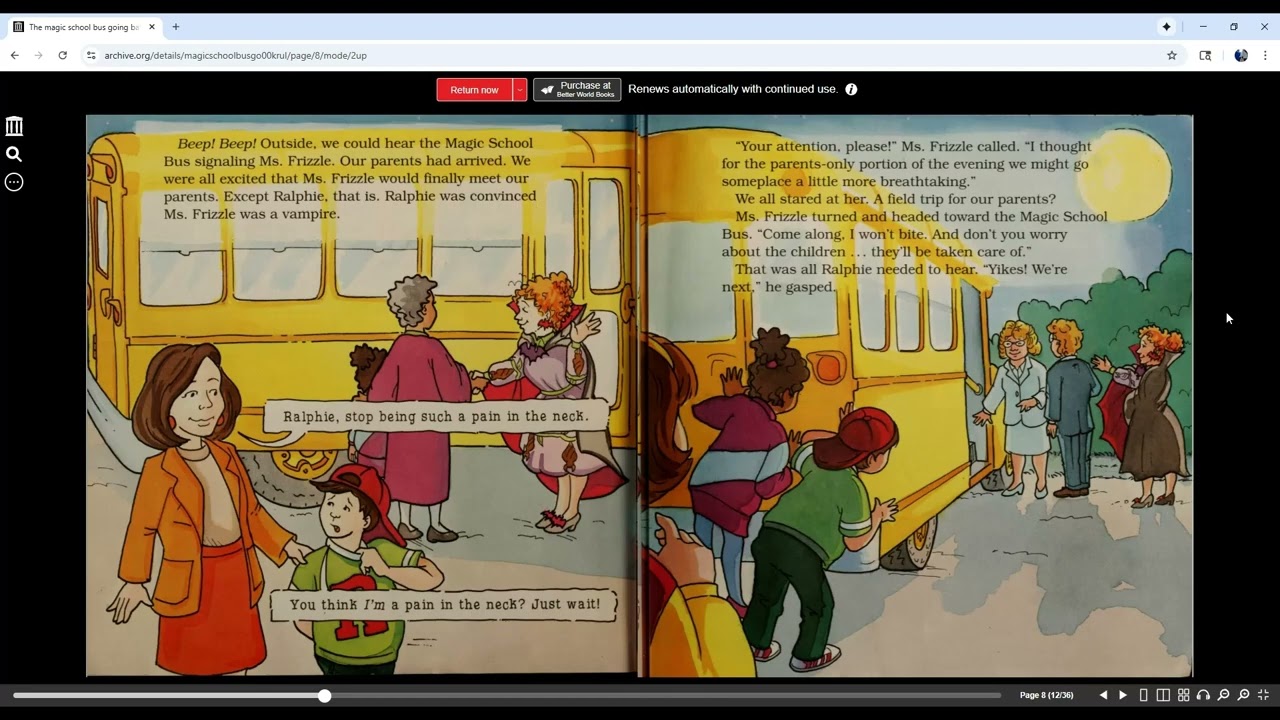 Story Time With Momma Bunny- The Magic School Bus Going Batty