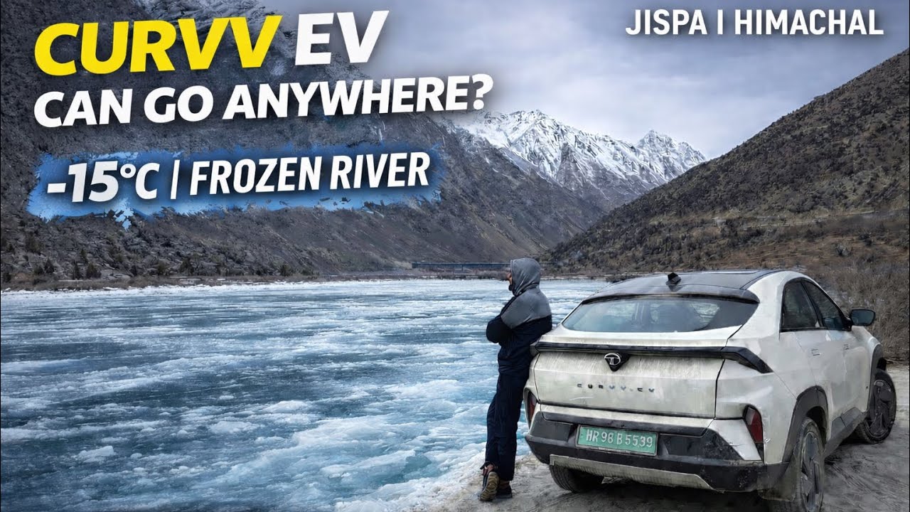 Curvv ev Can Go Anywhere! Tata Curvv EV on Frozen River in Jispa (-15°C) | Va trails