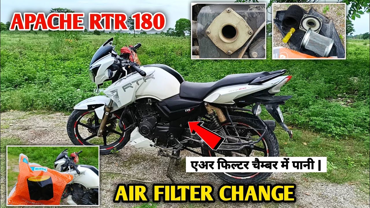 TVS Apache RTR 180 Air Filter Change | How to Change TVS Apache RTR Air Filter | RTR 180