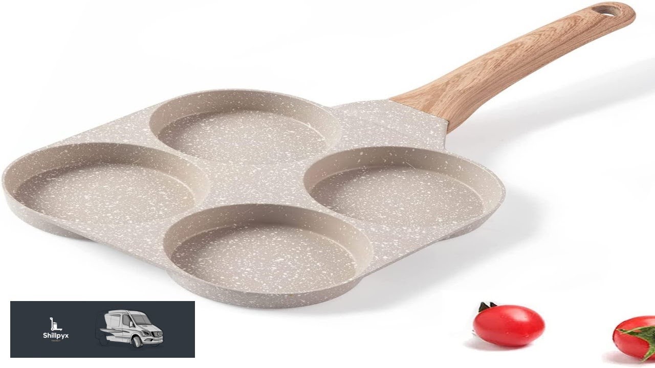 Four Cup Fried Egg Pan Medical Stone Non Stick Frying Pan for Breakfast Divided Egg