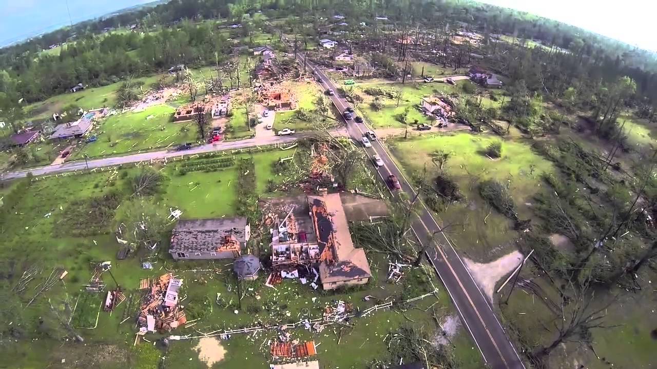 Tupelo Mississippi Tornado Aftermath Footage as seen from a DJI Phantom