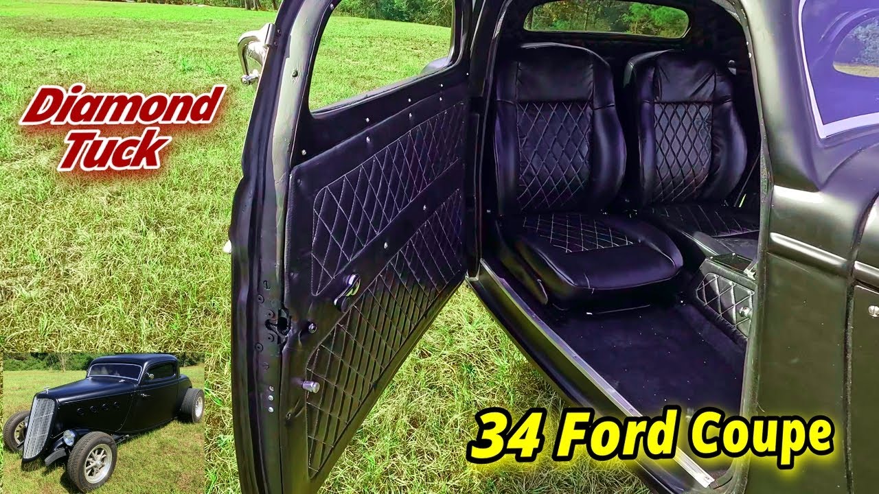 34 Интерьер Ford Coupe выполнен - ​​Diamond Tuck & Roll