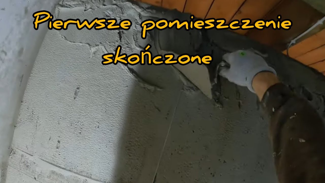 Budowa domu*296-Kolejny tydzień tynkowania rozpoczęty-Pokój skończony