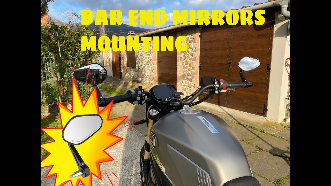 Montaggio specchietti moto bar end