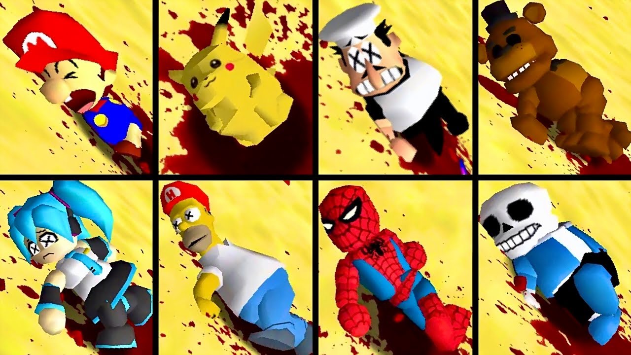 Baby Mario, Pikachu & More Gore Fall Animations -⭐Super Mario PC Port