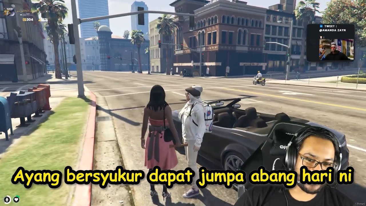 Kaklong Hatoro jumpa Nurul Wakambing dalam stream GTA5