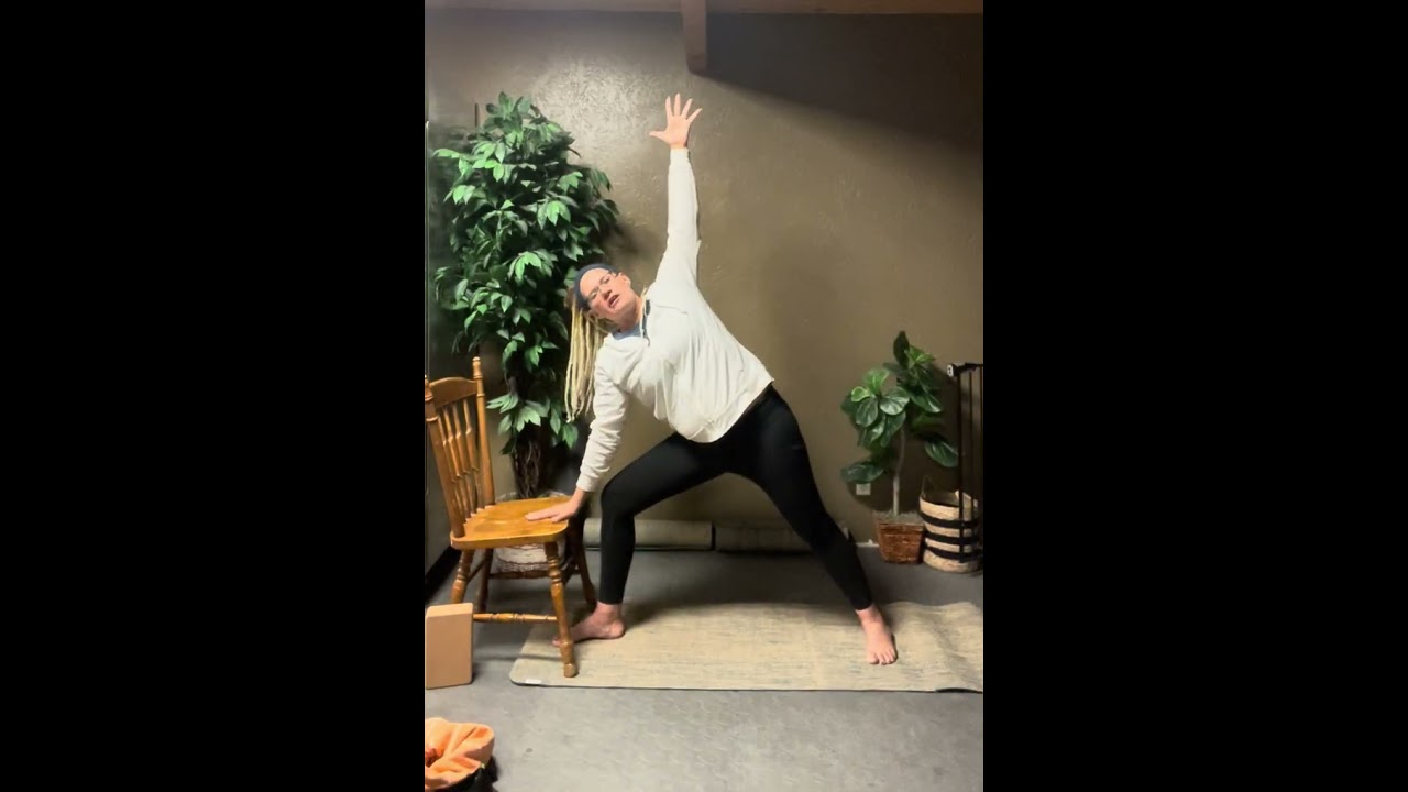 Level 1 beginner yoga with chair modifications 