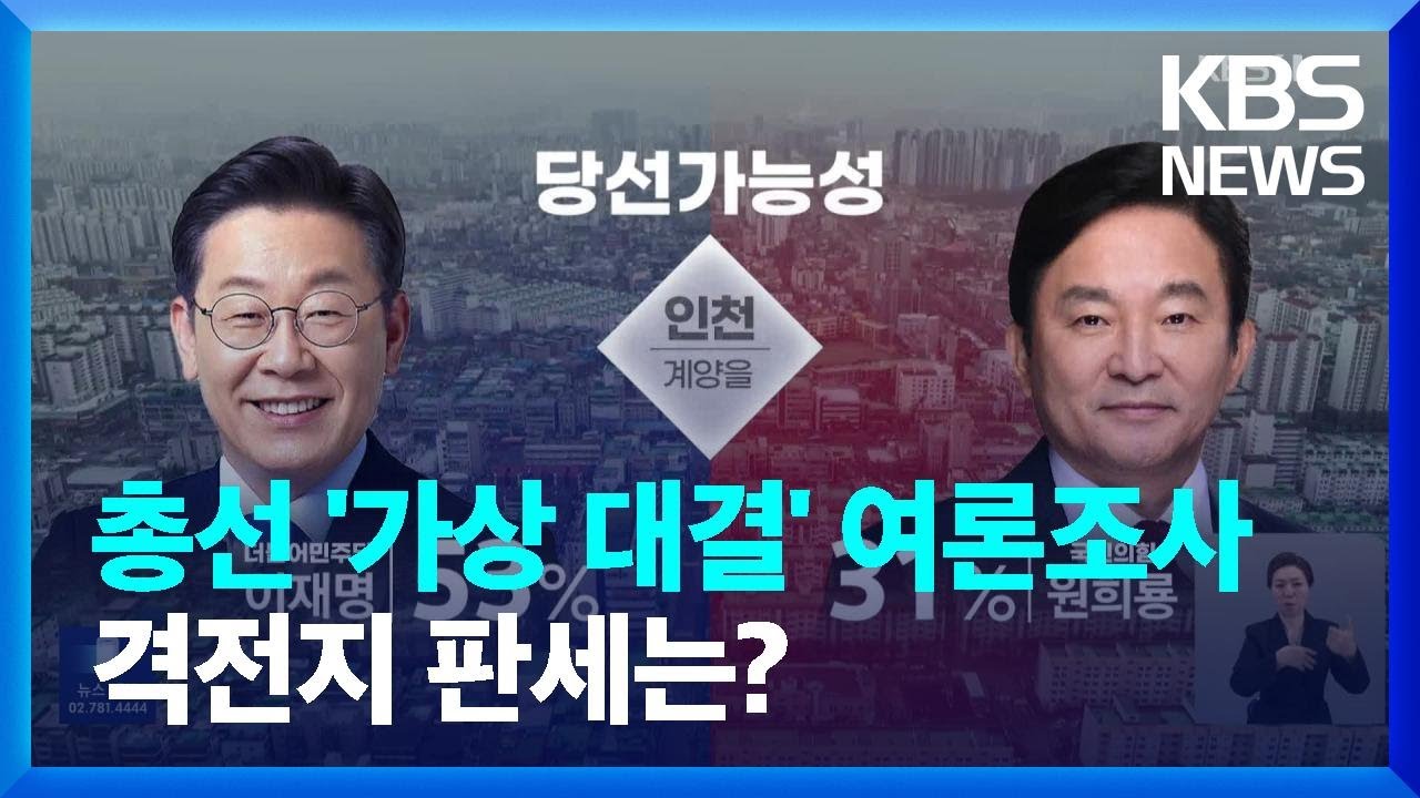 주요 격전지 현재 판세는? [D-49 여론조사]  / KBS  2024.02.21.