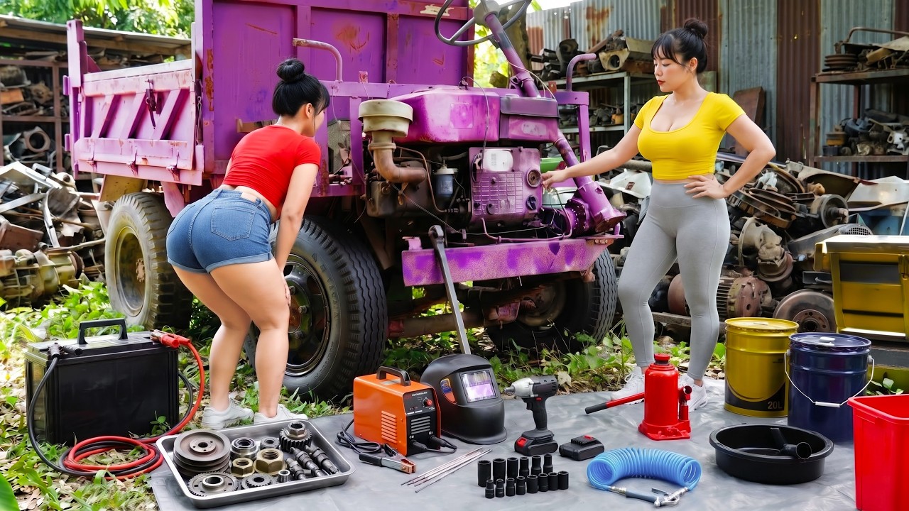 [TIMELAPSE] Genius Girl Restored An Abandoned Heavy Truck From A Scrap Yard | Will It Run?