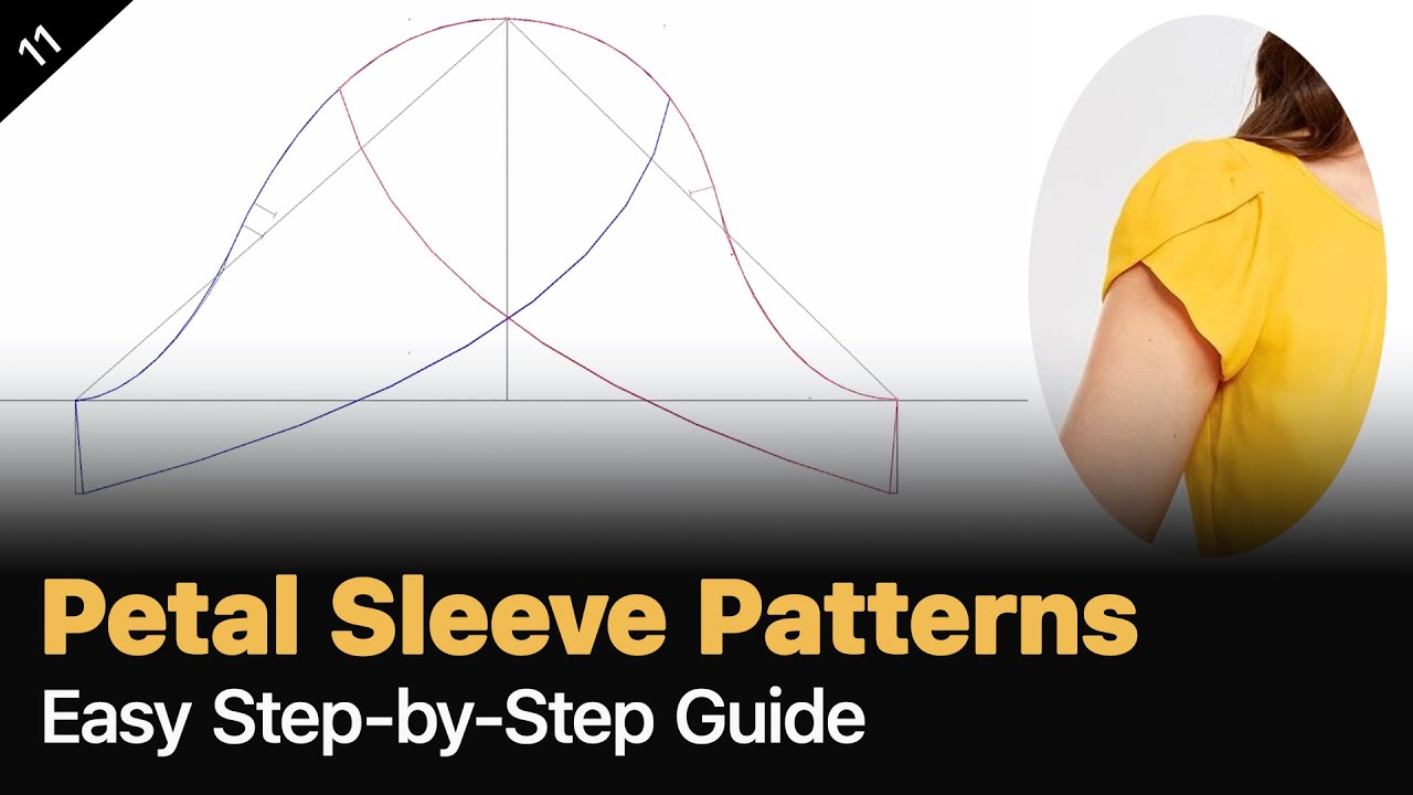 Шаг за шагом Как создать выкройку рукава с лепестками с нуля [Учебник по созданию выкройки]