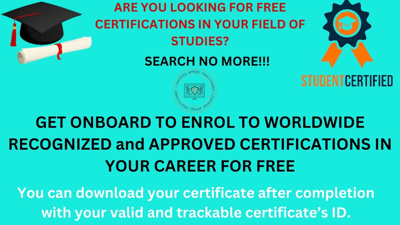 Free certifications for all career | Recognized and Approved worldwide