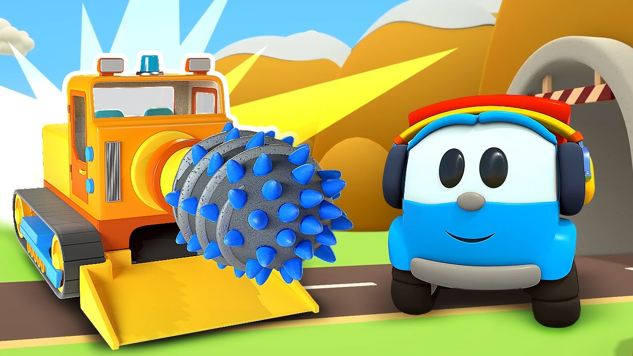 Leo the Truck builds a boring machine. Car cartoons for kids. Leo the Truck new episodes about cars.