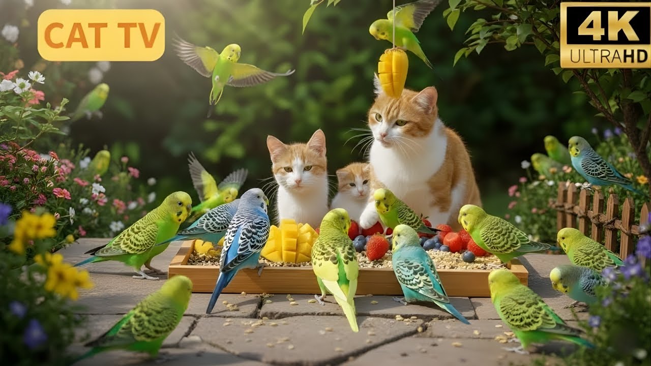 Cat TV Birds & Squirrels 🌿 Quiet Forest Stream 4K | Nature View for Cats