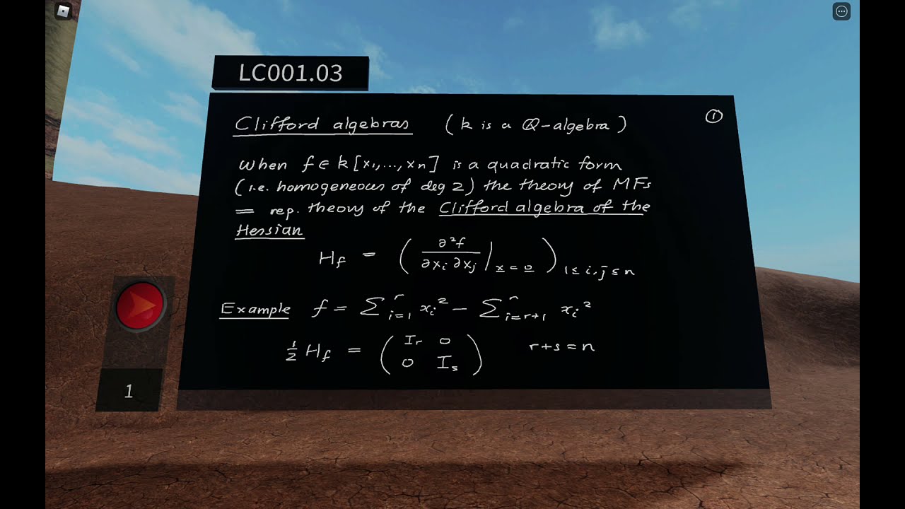 LC001.03 - Clifford algebras and matrix factorisations