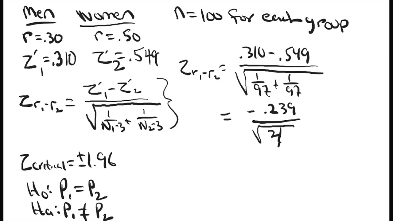 Comparing Correlation Coefficients to test for Significant Differences