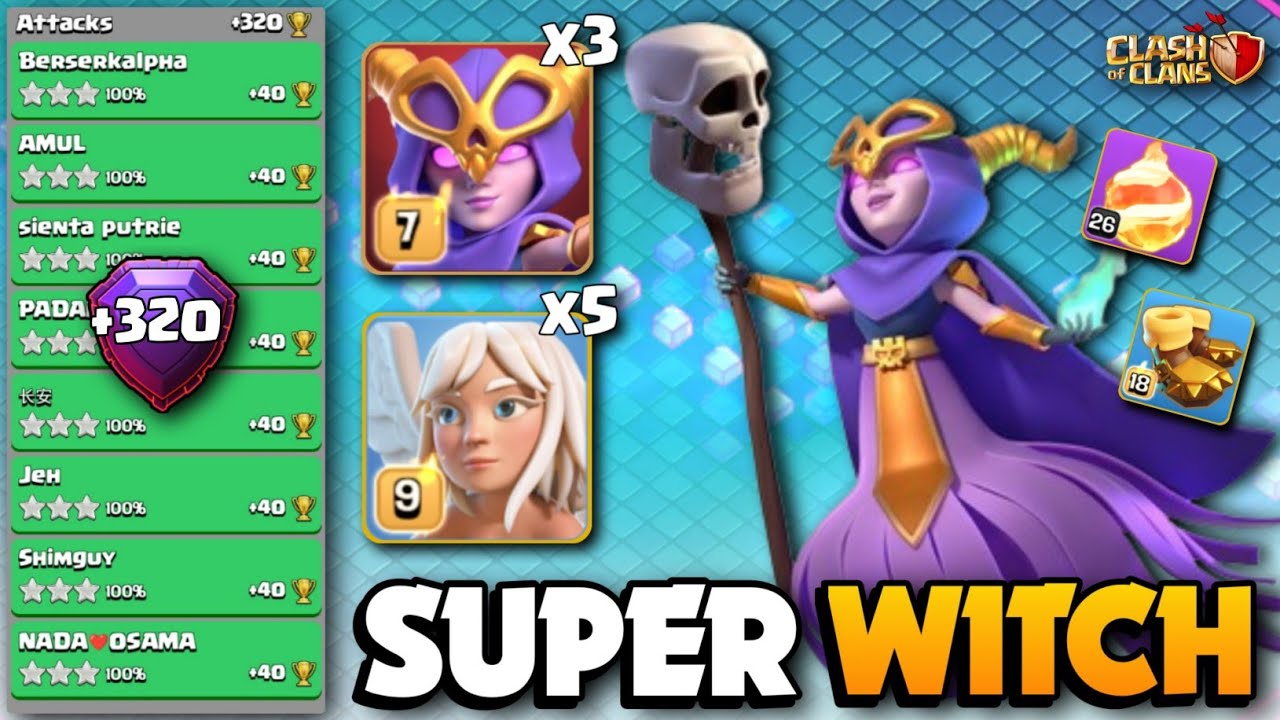 +320 BEST Attack Strategy 🔴 SUPER WITCH FIREBALL HEALER 🔴 TH16 Attack Strategy 🔴 Clash Of Clans