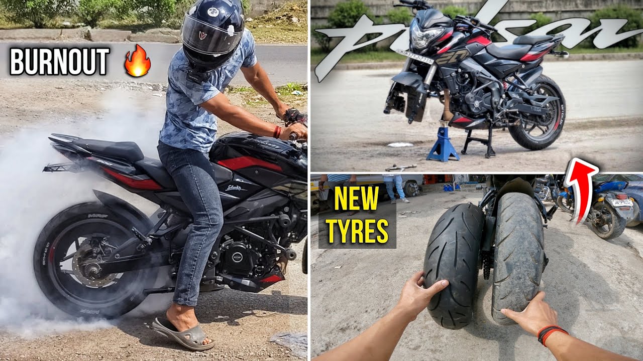NS200 Ka First Burnout...🔥 Tyres Khatam! (New Tyre Metzeler M9) Wide Tyre  #ns200 #modified 