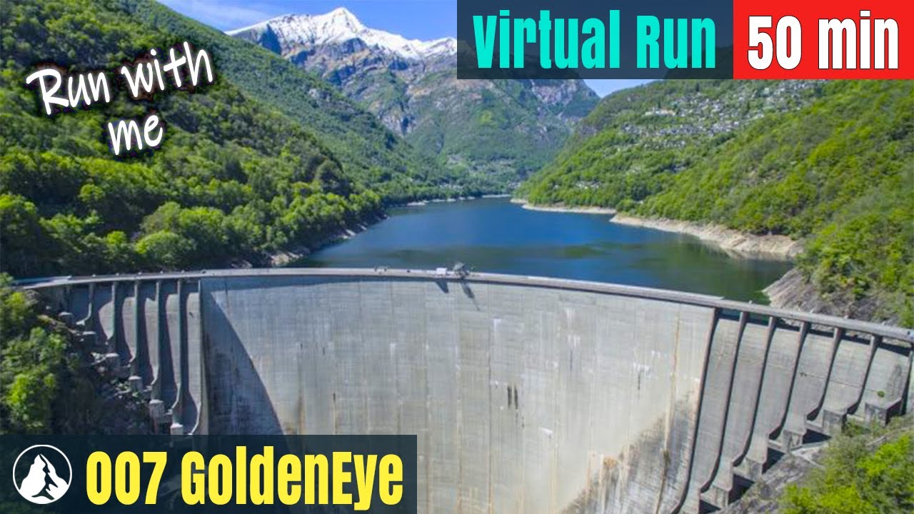 Verzasca GoldenEye 007, Швейцария Страна чудес | Беговая дорожка | Виртуальный забег #69