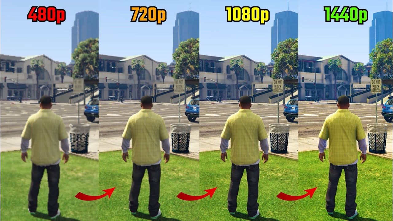 GTA 5 : Resolution Comparison 480p vs 720p vs 1080p vs 1440p