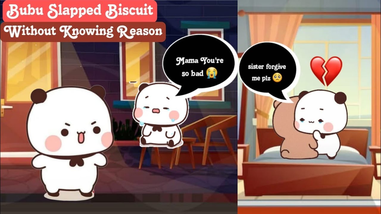 Bubu Slapped Biscuit Without Knowing Reason 😳🥺 | Sad & Happy Ending 😊 | #bubududu #bearpanda #sad