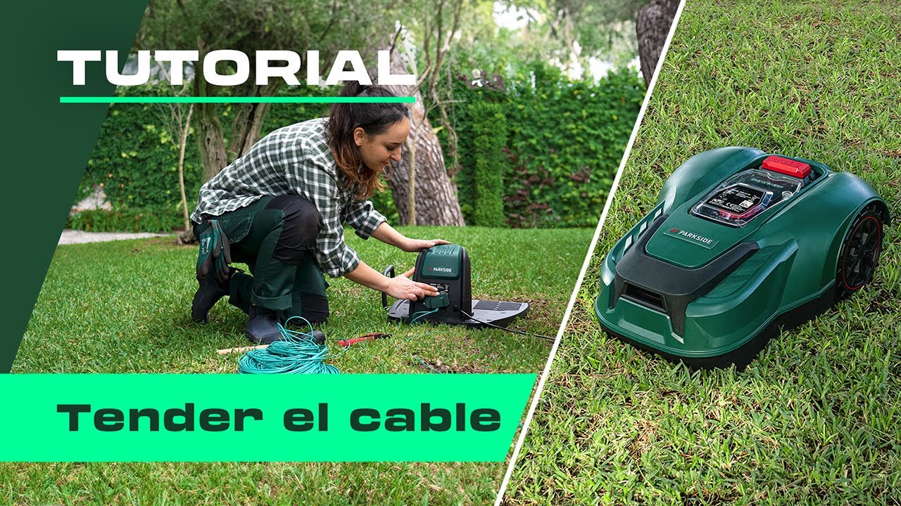 PARKSIDE Robot cortacésped 20 V - Tender el cable l ¡Tú puedes!