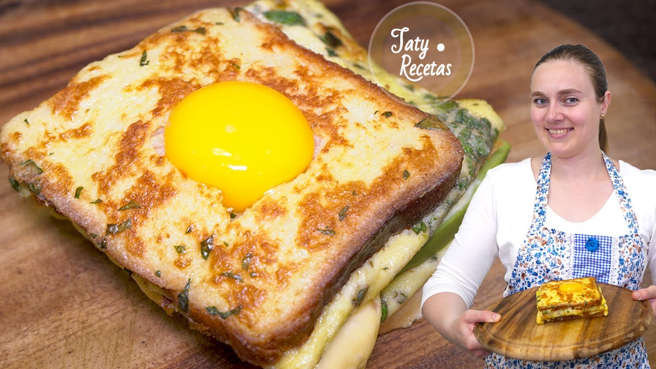 SANDWICH de HUEVO - en Sartén! DESAYUNO Rapido y Facil! Receta de 5 minutos! ENG SUB