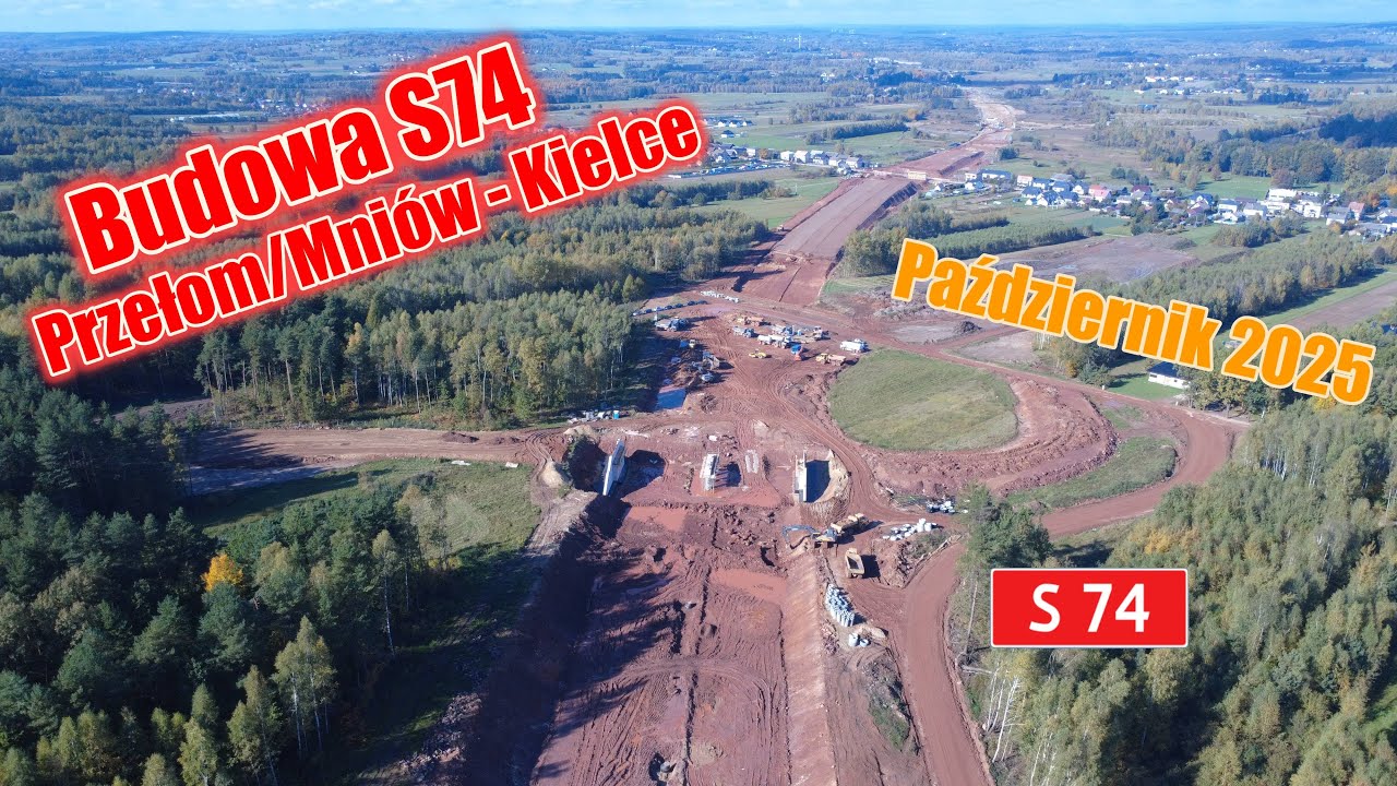 Budowa Drogi Ekspresowej S74: Przełom/Mniów - Kielce | Październik 2025  | DJI Mini 4K