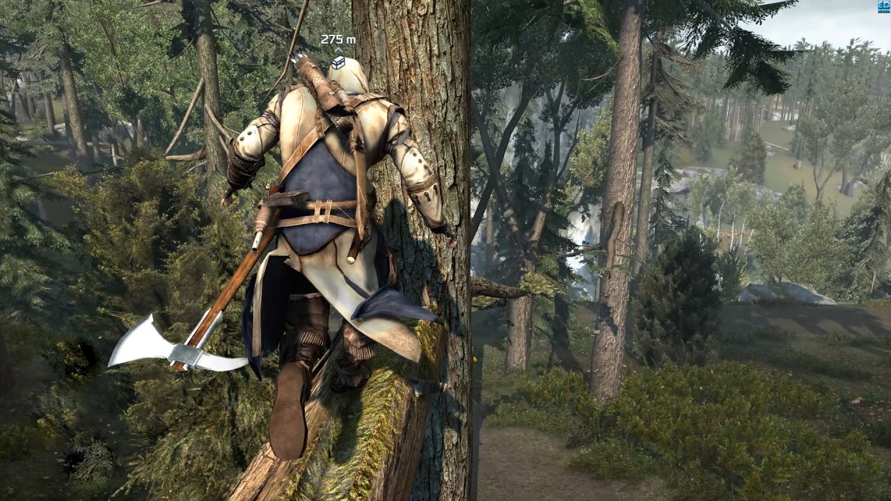 Assassin's Creed 3 Original Forest Parkour Combat & Hunting with Master Connor