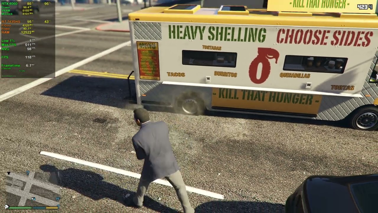 GTA 5 Enhanced Edition 1440P Game test on Asus TuF A15 , Ryzen 7 7435Hs and  RTX 4060