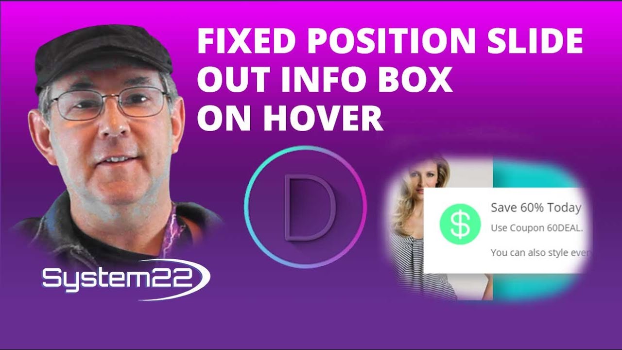 Divi Theme Fixed Position Slide Out Info Box On Hover 👍👍