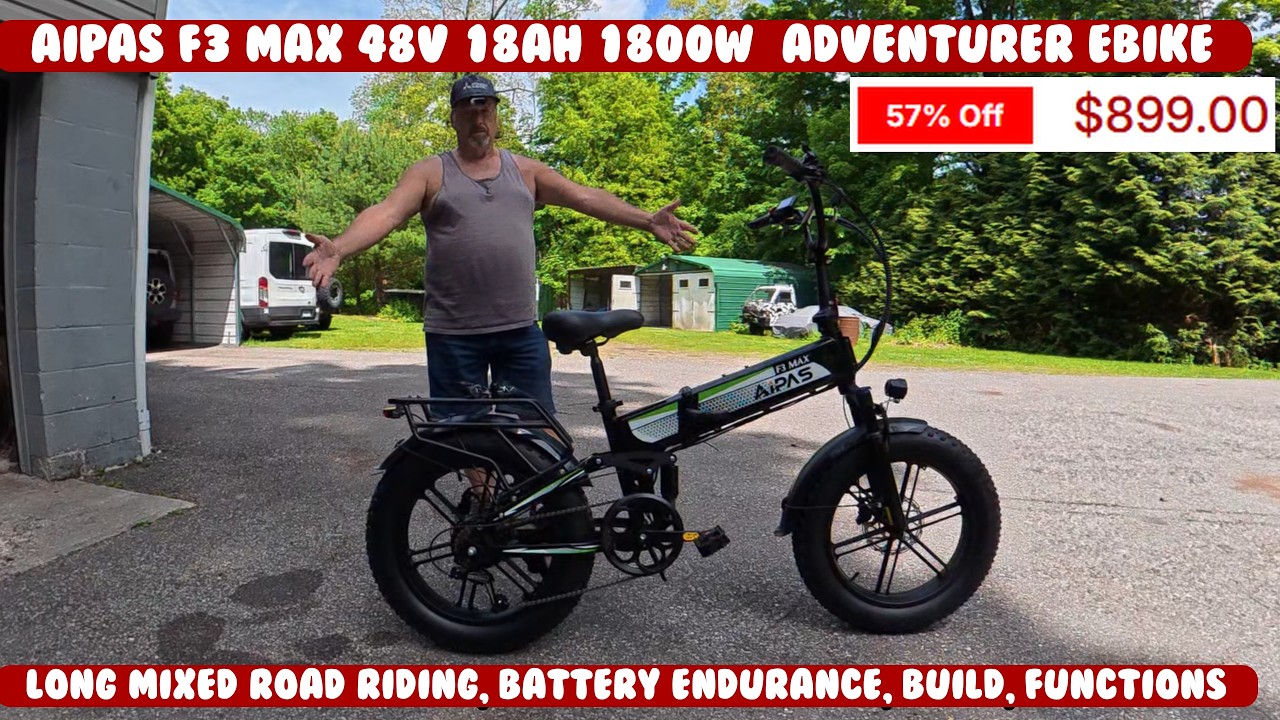Складной электровелосипед Aipas F3 Max Adventurer, низкое сиденье, полная подвеска, 48В 18Ач 1800Вт