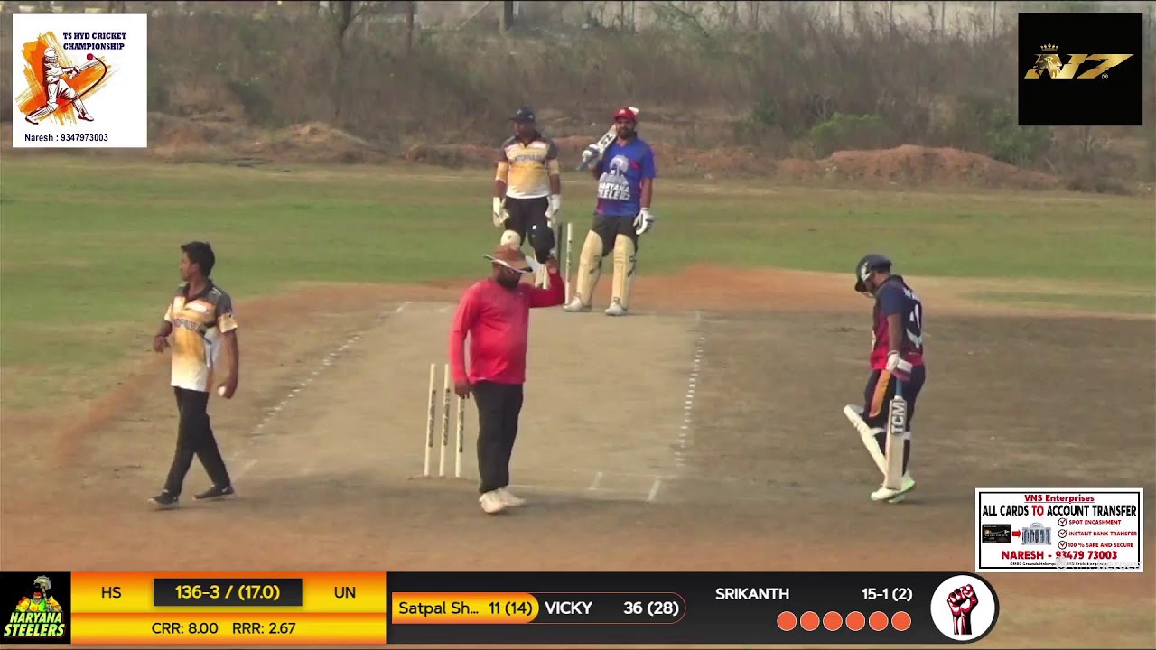 TS HYD Cricket Championship-Season-26 / Unstoppables vs Haryana Steelers  / Match No 12