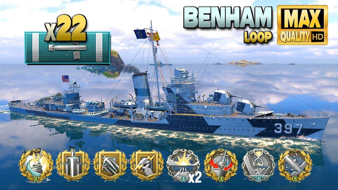 Niszczyciel Benham: Terror torpedowy na mapie Pętla - World of Warships