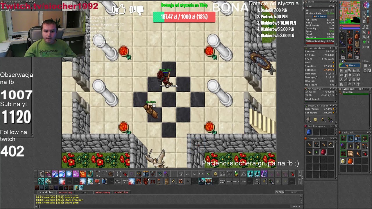 Tibia 205 ms droga do ulu i z ulu do miasta