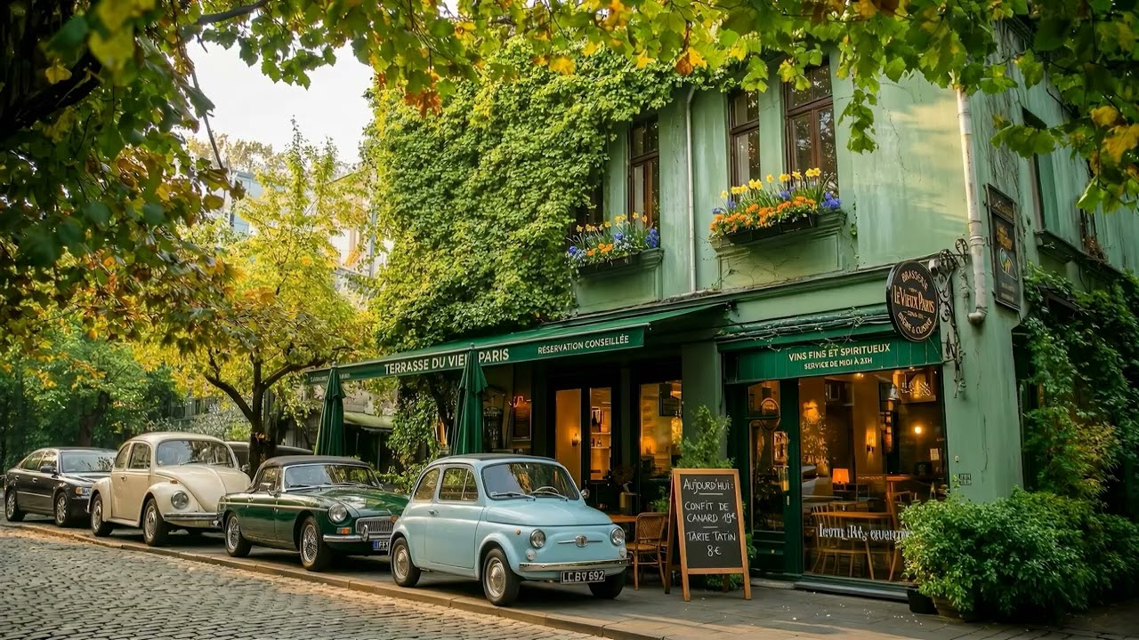 Джазовая атмосфера кафе на Весенней улице 🌸 Нежная музыка для работы и учебы на открытом воздухе
