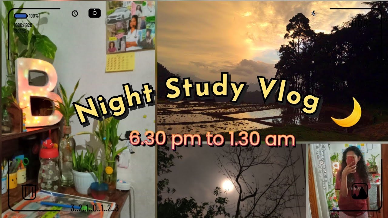 Night Study Vlog📚🌙|Calm & Focused Study Session