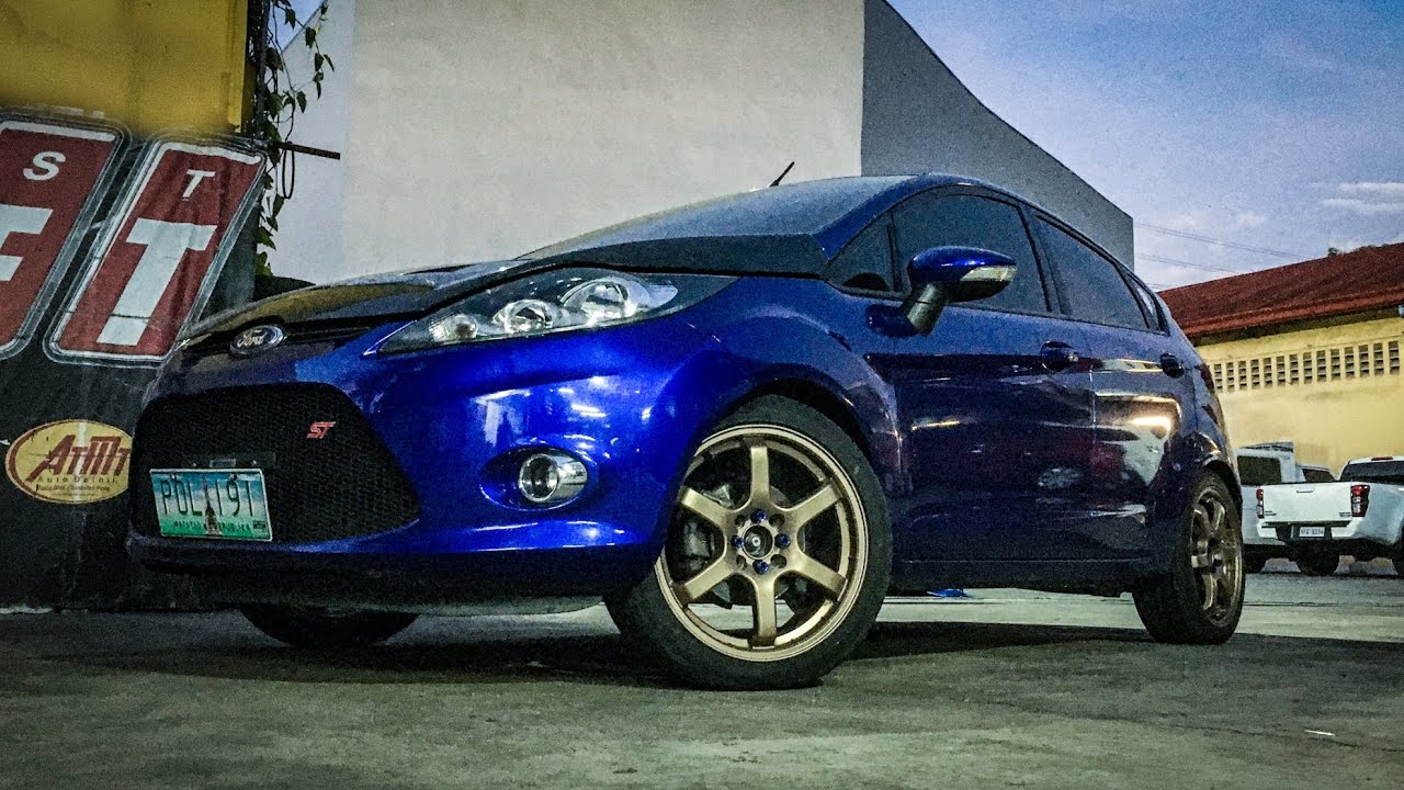 Full exhaust system on a Ford Fiesta