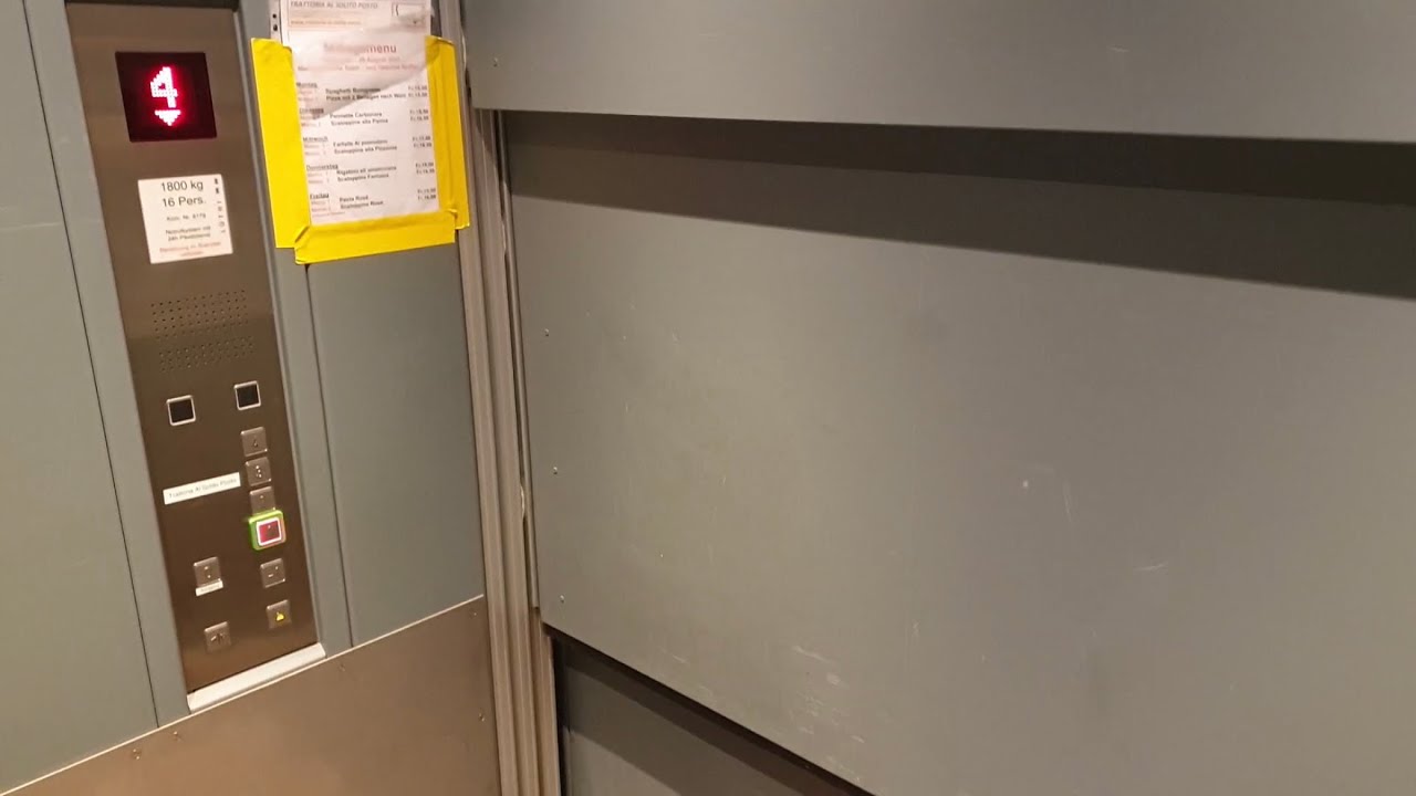 Vertical doors! LÜTHI freight Elevator at Solothurn, Switzerland