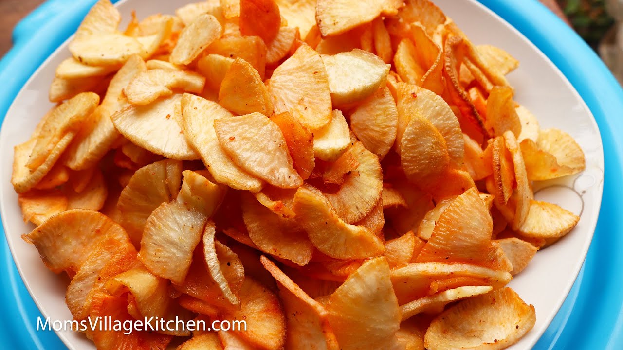 How To Make Cassava Crisps - Ugandan African Food - MomsVillageKitchen.com